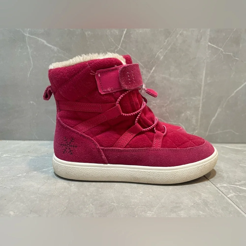 UOVO Kids Pink Quilted Faux-Fur Winter Boots